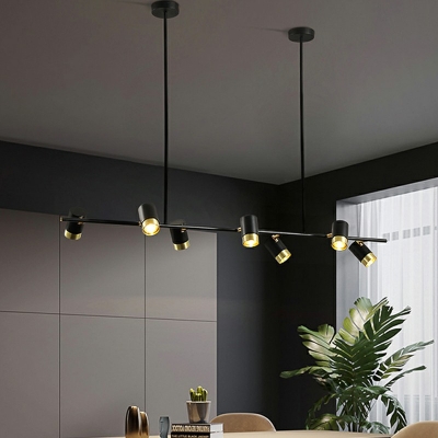 Black Contemporary Chandelier Lighting Fixtures Minimalism Island Lighting for Living Room