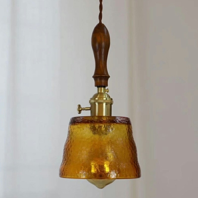 Brass Flared Pendant Lighting Modern Style White Glass 1 Light Pendant Light Fixture