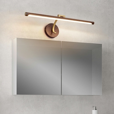 Brown Strip Vanity Light Fixtures Modern Style Metal 1 Light Vanity Wall Lights