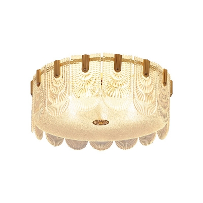 Cylinder Flush Mount Ceiling Light Fixture with Glass Shade Flush Ceiling Light