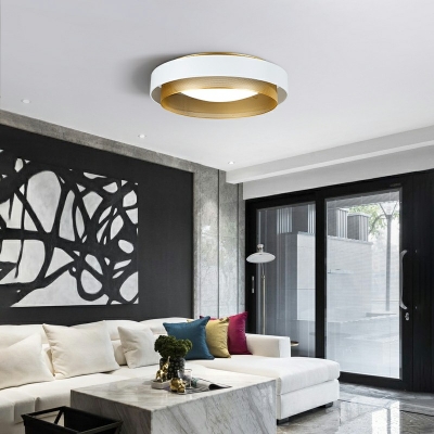 Drum Minimalism Flush Mount Ceiling Lighting Fixture Modern Close to Ceiling Lamp for Living Room