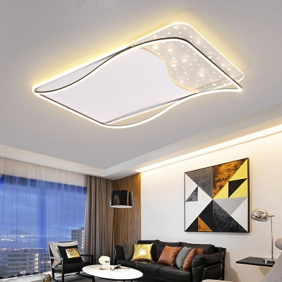 Minimalism Style Geometric Ceiling Light LED Flush Mount Ceiling Light for Living Room