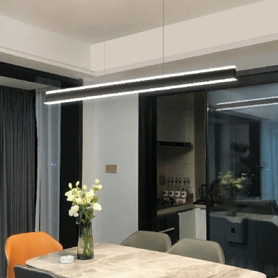 Modern LED Chandelier Lighting Fixtures Minimalism Basic Linear Island Lamps for Dinning Room