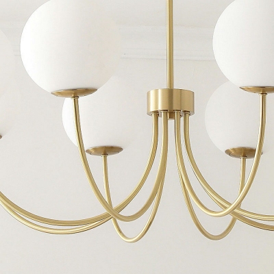 Modern Sphere Chandelier Lights Glass Chandelier Light Fixture in Gold for Living Room