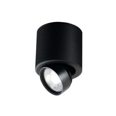 Modern Style Circular Flush Mount Light Metal 1-Light Flush Ceiling Light Fixture in White