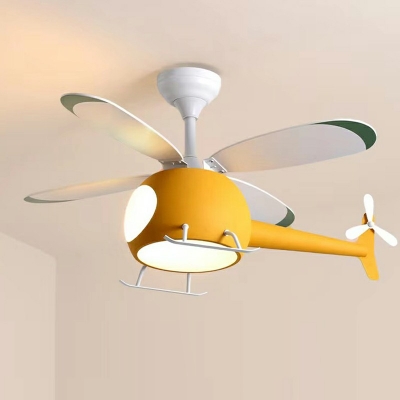 Plane LED Flush Mount Fan Light Modern Style Acrylic Flush Ceiling Light for Children's room