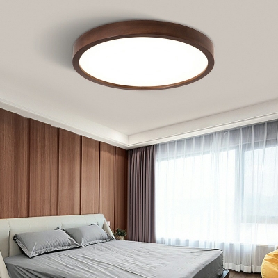 Walnut Wood Flush Mount Light Fixture Geometric Flush Mount Light for Bedroom