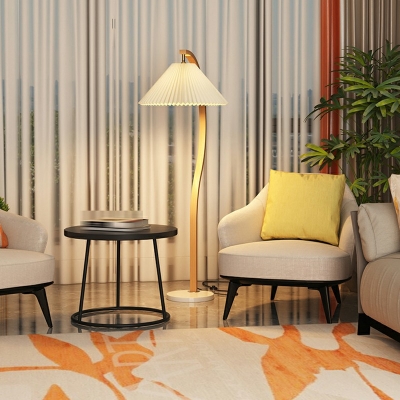 1-Light Arched Floor Lmap Modernism Style Geometric Shape Fabric Floor Lights