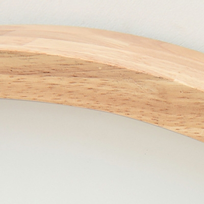 1-Light Close To Ceiling Light Minimalism Style Round Shape Wood Flush Light