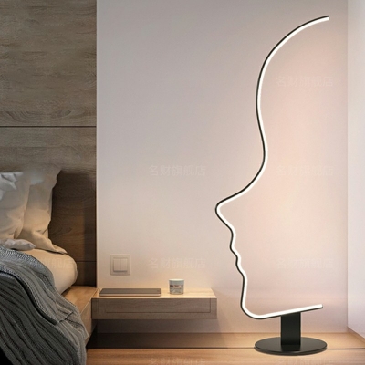 1 Light Floor Lamp Linear Shade Acrylic Floor Stand Lamp for Living Room