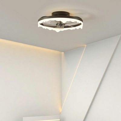1-Light Ceiling Fan Light Minimalist Style Fan Shape Metal Fan Lighting Fixture