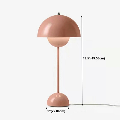 1-Light Nightstand Lamps Contemporary Style Dome Shape Metal Table Light