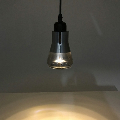 1 Light Triangle Pendant Lighting Modern Style Smoke Glass Pendant Light Fixture in Smoke