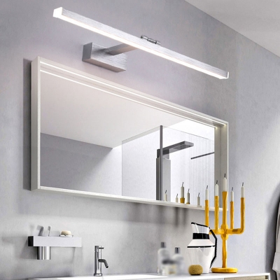 1-Light Wall Light Fixture Contemporary Style Linear Shape Metal Vanity Lighting