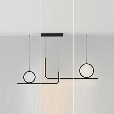 Black Modern Lighting Chandelier Basic Minimalism Large Kitchen Pendant Lights