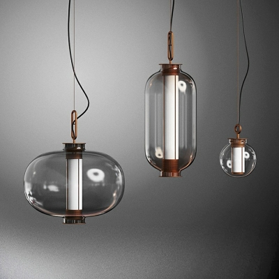 Black Pendulum Pendant Lights Modern Style Mirror Glass 1 Light Pendant Light Fixture