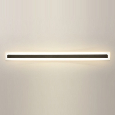 Black Rectangular Wall Sconce Lighting Modern Style Metal 1 Light Wall Light Sconce