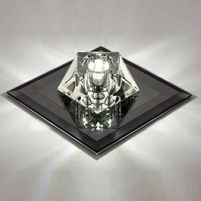 Contemporary Crystal Glass Flush Mount Lighting   Ambient Lighting Indoor