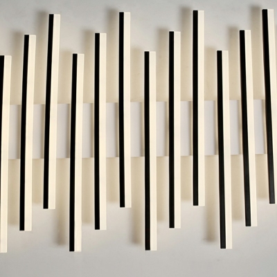 Contemporary Linear Flush Light Metal Flush Mount Lamp in Black