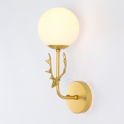 Contemporary Style Glass Wall Sconce Lighting Globe Wall Mounted Light for Bedroom