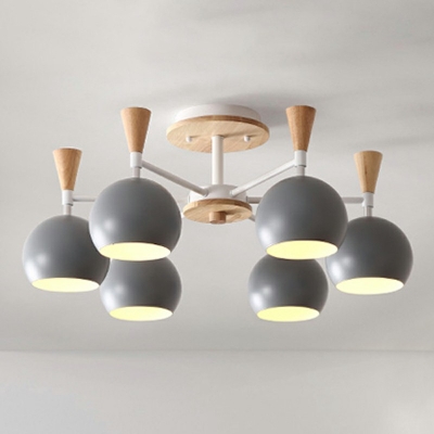 Dome Macaron Ceiling Chandelier Nordic Style Modern Hanging Light Fixture for Living Room