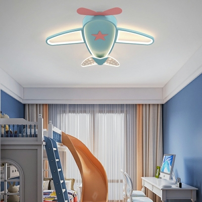 Modern Airplane Ceiling Fan Light 4-Light Metal LED Ceiling Fan for Children’s Room