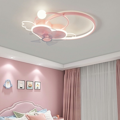 Modern Ceiling Fixture Metal and Acrylic 1-Light Ceiling Fan for Children Kids Bedroom