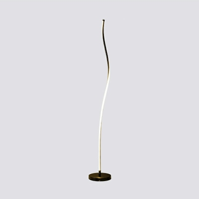 Modern Style Twist Led Lamp Lattice Metallic 1-Light Nightstand Lamp in Black