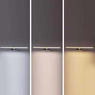 Rectangular Mirror Lights Modern Style Metal 1-Light Wall Sconce Lighting in Black
