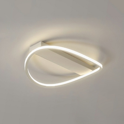 1-Light Flush Mount Lighting Contemporary Style Circle Shape Metal Ceiling Mounted Fixture