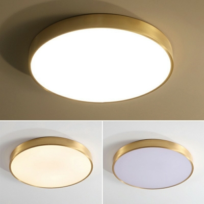 1 Light Led Flush Ceiling Lights Round Shade Traditional Style Acrylic Led Flush Light for Dining Room Third Gear
