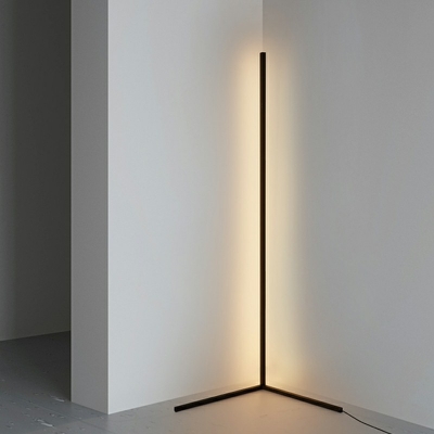 1 Light Standard Lamp Linear Shade Metal Floor Lamp for Living Room