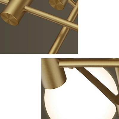6-Light Suspension Light Minimalist Style Globe Shape Glass Pendant Chandelier