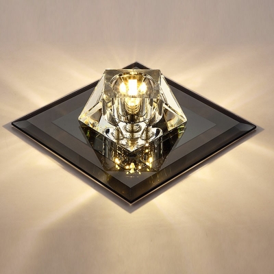 Contemporary Crystal Glass Flush Mount Lighting   Ambient Lighting Indoor
