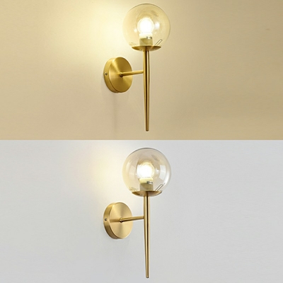 Contemporary Style 1 Light Wall Sconce Light Glass Wall Lighting Fixtures For Bedroom