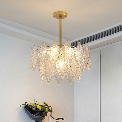 Drum Glass Hanging Light Fixtures Modern Chandelier Pendant Light for Living Room