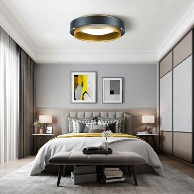 Drum Minimalism Flush Mount Ceiling Lighting Fixture Modern Close to Ceiling Lamp for Living Room
