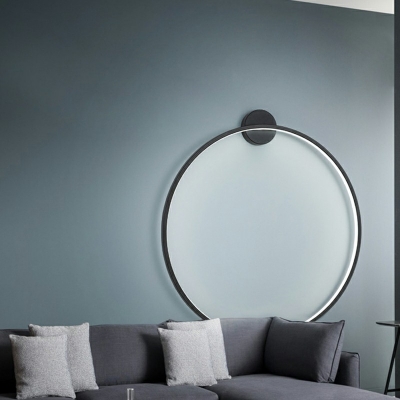 Gold Circular Sconce Light Fixtures Modern Style Metal 1 Light Wall Light Fixture