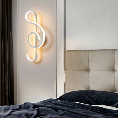 Metal Curve Wall Sconce Lighting Modern Style 2 Lights Hanging Sconce Light Fixture in White