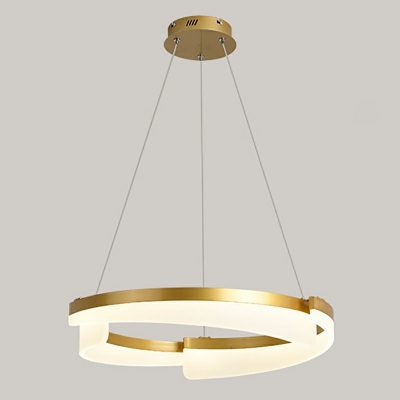 Modern Circular Chandelier Lights Metal 1-Light Chandelier Light Fixture
