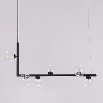 Modern Contemporary Island Lighting Linear Minimalism Glass Hanging Ceiling Lights for Dinning Room