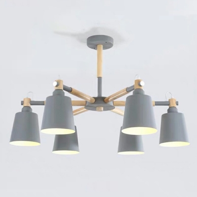 Nordic Style Chandelier Pendant Light Macaron Modern Suspended Lighting Fixture for Living Room