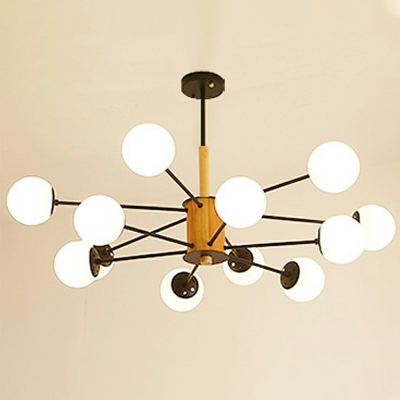 Wood Suspension Pendant Light Modern Minimalism Hanging Lamps for Living Room
