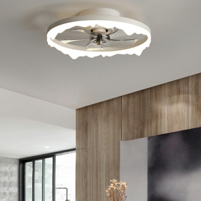 1-Light Ceiling Fan Light Minimalist Style Fan Shape Metal Fan Lighting Fixture