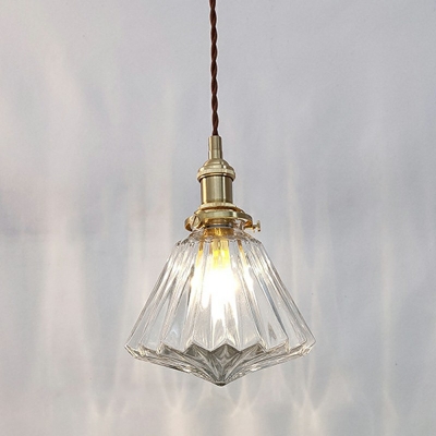 1-Light Pendulum Lights Contemporary Style Geometric Shape Glass Suspension Pendant