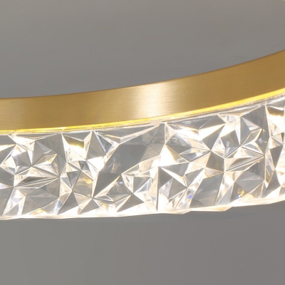 1-Light Semi Mount Lighting Traditional Style Ring Shape Metal Ceiling Light