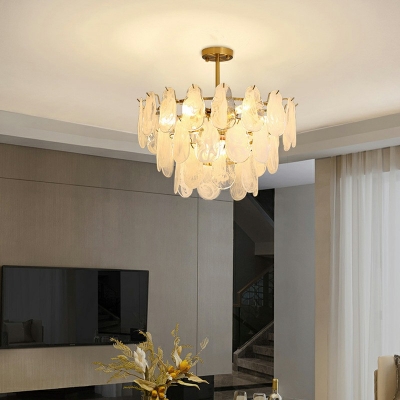 4-Light Hanging Light Fixture Traditional Style Geometric Shape Metal Pendant Lighting