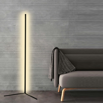 Contemporary Linear Floor Lamps 1-Light Metal Standard Lamps for Living Room