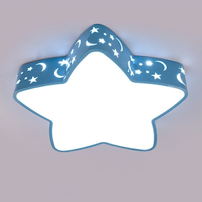 Contemporary Star Flush Light Macaron Metal 1-Light Flush Mount Lamp