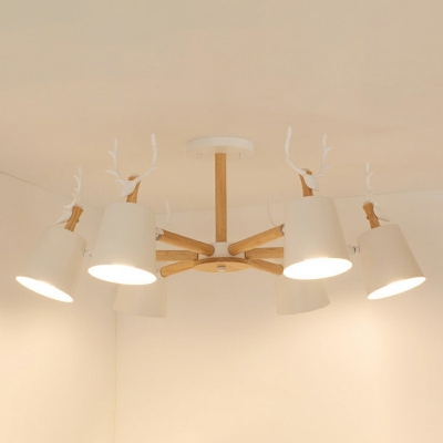 Drum Chandelier Pendant Light Nordic Style Macaron Hanging Ceiling Light for Living Room